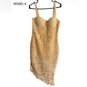 Elegant Lace Bustier Dress in Cream